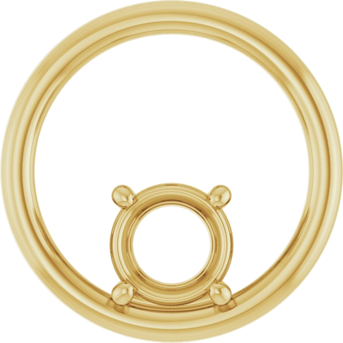 Pakabukas „Solitaire Circle“ 14k yellow gold Round 6.5mm (1)