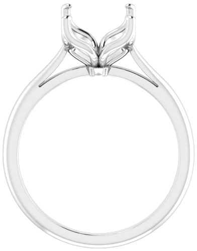 14K White  10x8 mm Emerald Solitaire Engagement Ring Mounting (2)