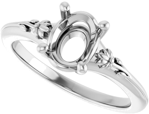Sužadėtuvių Žiedas „Solitaire“ 925 Sidabro Oval 8mm x 6mm (5)