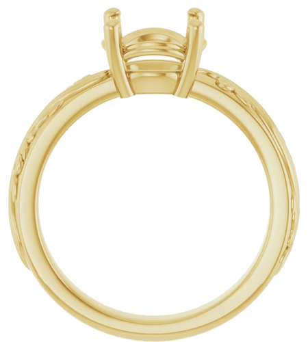 Sužadėtuvių Žiedas „Solitaire Sculptural“ 14k yellow gold Round 8.2mm (2)