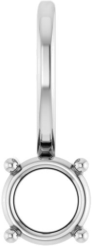 Pakabukas „Solitaire Charm“ 585 Baltojo Aukso Round 4mm (1)