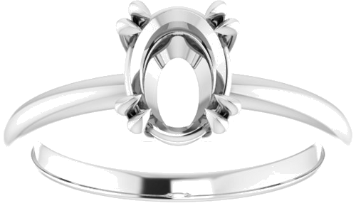 Sužadėtuvių Žiedas „Solitaire“ 585 Baltojo Aukso Oval 8mm x 6mm (3)