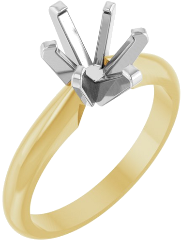 Sužadėtuvių Žiedas „Solitaire“ 14k yellow/white gold Oval 8mm x 6mm (1)