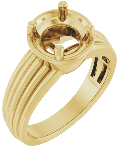 Sužadėtuvių Žiedas „Solitaire Vintage-Inspired“ 14k yellow gold Round 8mm (1)