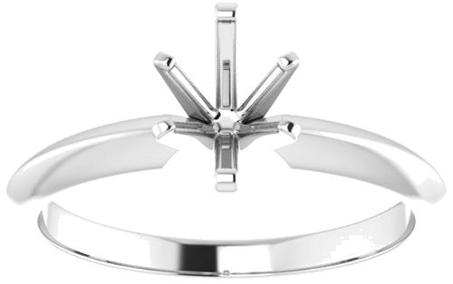 14K White 7x5 mm Oval 6-Prong Solitaire Engagement Ring Mounting (3)