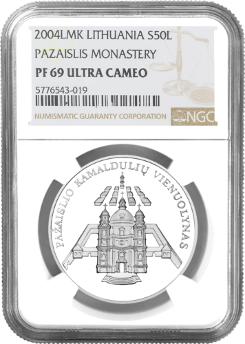 2004 Pažaislis Monastery 50 Litas Silver Coin PF 69 ULTRA CAMEO (1)