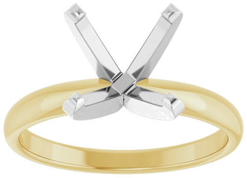 Sužadėtuvių Žiedas „Solitaire“ 14k yellow/white gold Cushion 8mm (3)