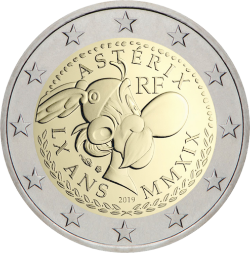 2019 Prancūzija Asteriksas 2 eurų moneta (2)