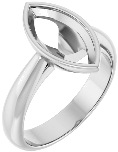 Sužadėtuvių Žiedas „Bezel-Set Solitaire“ 10k white gold Marquise 13mm x 6.5mm (1)