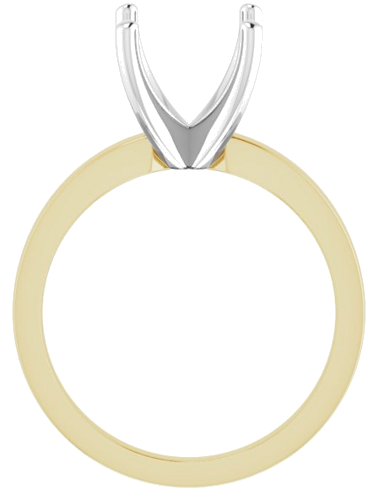 Sužadėtuvių Žiedas „Solitaire“ 585 Baltojo Ir Geltonojo Aukso Asscher 8mm (2)