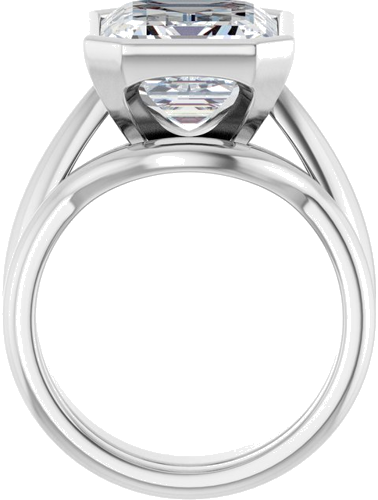 Sužadėtuvių Žiedas „Bezel-Set Solitaire“ 925 Sidabro Emerald 12mm x 10mm (7)