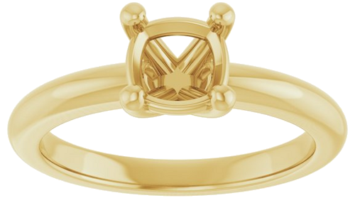 Sužadėtuvių Žiedas 14k yellow gold Cushion 6mm (3)