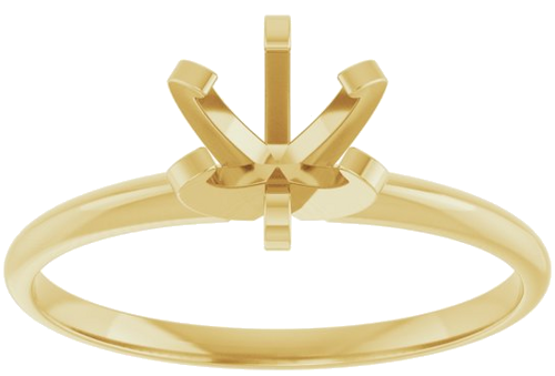 14K Yellow 5.7-6.0 mm Round 6-Prong Solitaire Engagement Ring Mounting (3)
