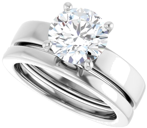 14K White 8 mm Round Solitaire Engagement Ring Mounting (10)