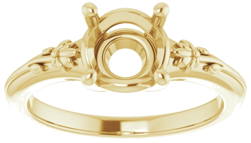 Sužadėtuvių Žiedas „Solitaire“ 585 Geltonojo Aukso Round 7.4mm (3)
