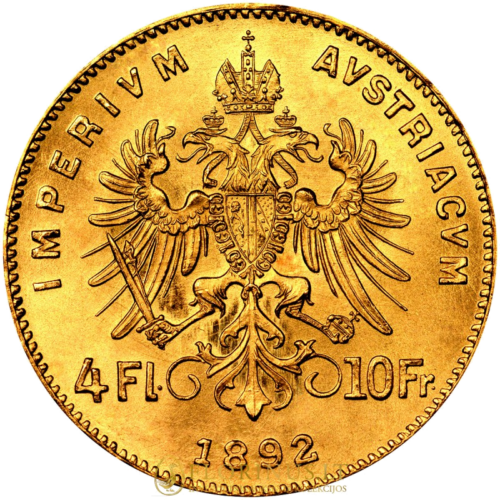 4 Florin Franz Joseph I gold coin Austrian Empire (1)