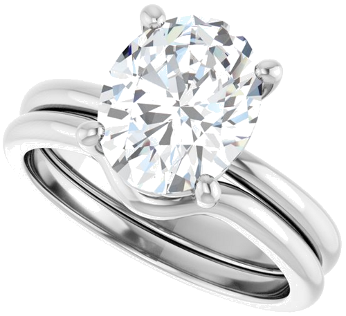 Sužadėtuvių Žiedas 18k white gold Oval 10mm x 8mm (10)