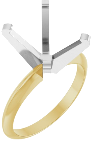 Sužadėtuvių Žiedas „Solitaire“ 14k yellow/white gold Oval 12mm x 10mm (1)