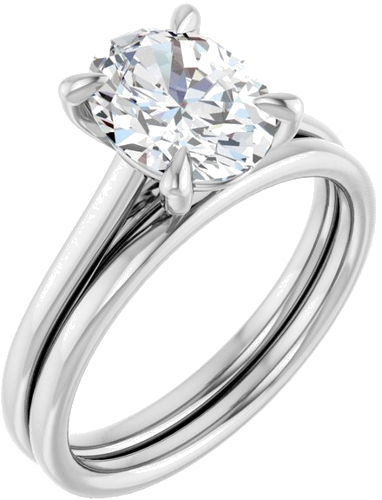 Sužadėtuvių Žiedas „Solitaire“ 950 Platinos Oval 9mm x 7mm (6)