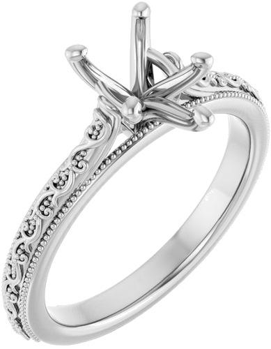 Sužadėtuvių Žiedas „Solitaire Sculptural“ 14k white gold Pear 9mm x 6mm (1)