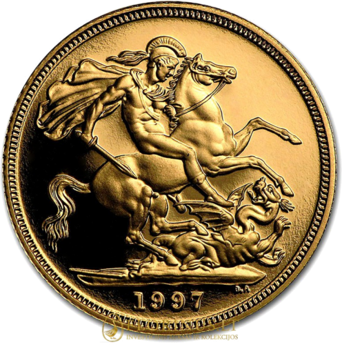 Soverenas Elžbieta II (Diadema) Didžioji Britanija auksinė moneta (2)