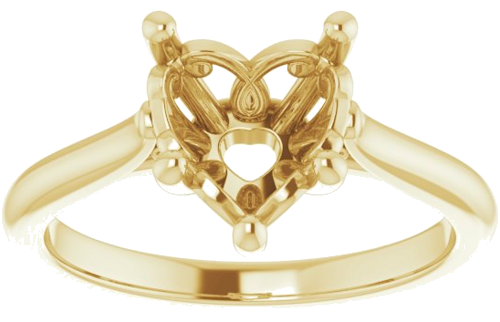 Sužadėtuvių Žiedas „Solitaire“ 14k yellow gold Heart 8mm (3)