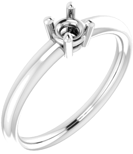 Sužadėtuvių Žiedas „Solitaire“ 417 Baltojo Aukso Round 4.4mm (1)