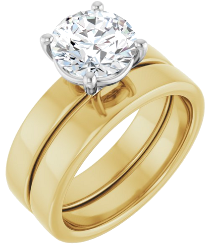 Sužadėtuvių Žiedas „Solitaire“ 14k yellow/white gold Round 8mm (6)