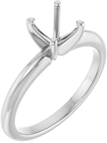 Platinum  6.5 mm Round Solitaire Engagement Ring Mounting (1)