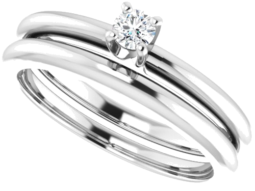 Sužadėtuvių Žiedas „Solitaire“ 585 Baltojo Aukso Round 3mm (10)