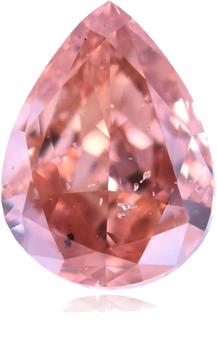 0.44 carat Fancy Intense Orangey Pink-SI2 Natūralus Pear Deimantas (1)