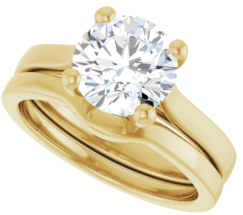 Sužadėtuvių Žiedas 18k yellow gold Round 8mm (10)