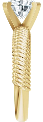 Sužadėtuvių Žiedas „Solitaire Rope“ 14k yellow gold Oval 8.5mm x 6.5mm (4)