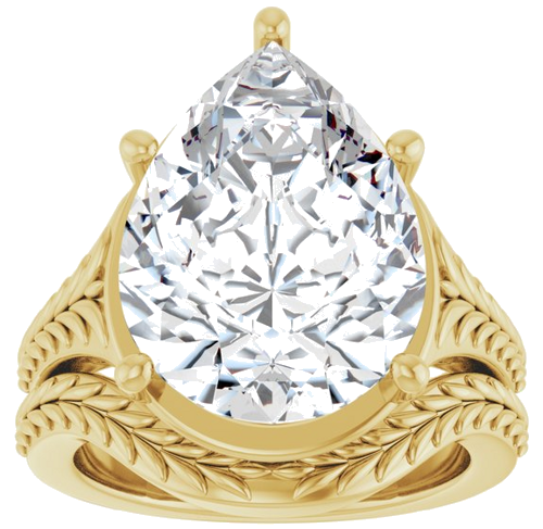 Sužadėtuvių Žiedas „Solitaire“ 14k yellow gold Pear 16mm x 12mm (8)