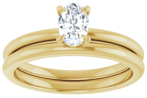 Sužadėtuvių Žiedas „Claw-Prong“ 14k yellow gold Oval 6mm x 4mm (8)