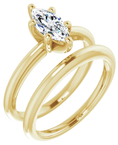 14K Yellow  9x4.5 mm Marquise Solitaire Engagement Ring Mounting (6)