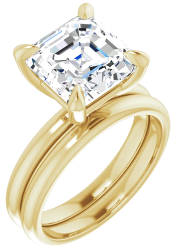 Sužadėtuvių Žiedas „Solitaire“ 14k yellow gold Asscher 9mm (6)