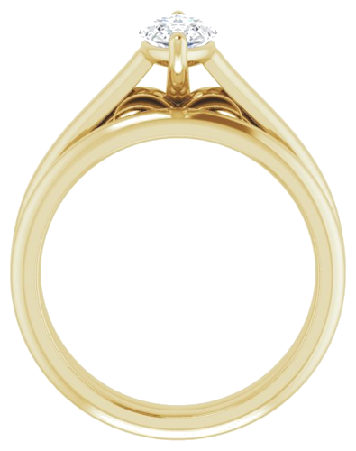 Sužadėtuvių Žiedas „Sculptural“ 14k yellow gold Marquise 10mm x 5mm (7)