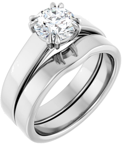 14K White 6.5 mm Round Solitaire Engagement Ring Mounting (6)