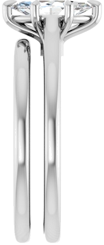 Sužadėtuvių Žiedas „Claw-Pong“ 14k white gold Marquise 8.5mm x 4.5mm (9)