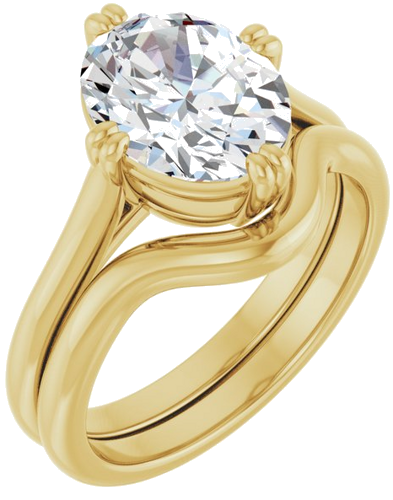 Sužadėtuvių Žiedas „Double Claw-Prong Solitaire“ 14k yellow gold Oval 10mm x 8mm (6)