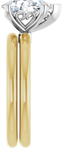 Sužadėtuvių Žiedas „Solitaire“ 14k yellow/white gold Pear 10mm x 6mm (9)