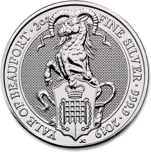 2019 Yale of Beaufort Queen Beast Great Britain 2 oz Silver coin (1)