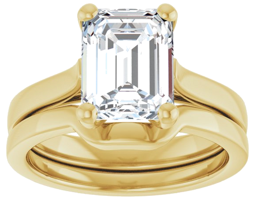 Sužadėtuvių Žiedas 14k yellow gold Emerald 9mm x 7mm (8)