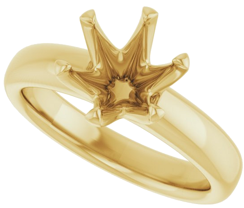 18K Yellow 8.2 mm Round Engagement Ring Mounting (5)