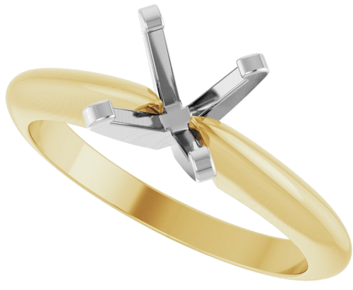 Sužadėtuvių Žiedas „Solitaire“ 14k yellow/white gold Round 6.5mm (5)