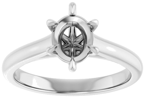Sužadėtuvių Žiedas „Claw-Prong“ 14k white gold Oval 8mm x 6mm (3)