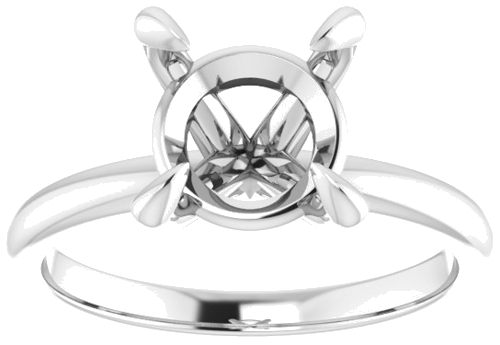 Platinum  8.8 mm Round Solitaire Engagement Ring Mounting (3)
