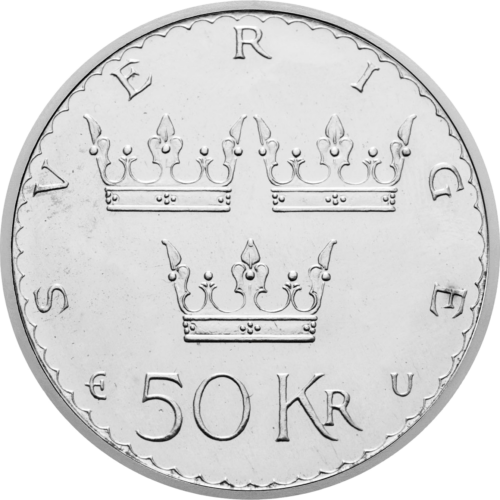 50 Krona Constitutional Reform Swedish Silver Coin (2)