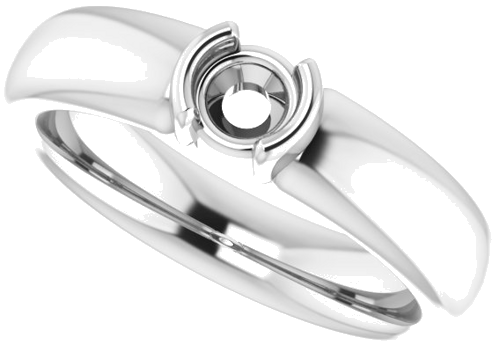 Sužadėtuvių Žiedas „Half Bezel Solitaire“ 417 Baltojo Aukso Round 4.4mm (5)